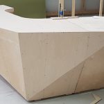 mostrador base madera para solid surface CORIAN
